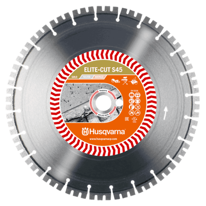 Алмазний Диск Husqvarna ELITE-CUT S45 (450мм) Твердий Бетон 5798207-50
